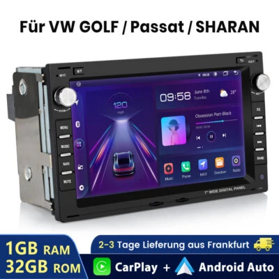 Für VW Polo 9N Golf 4 Passat B5 T5 Android13 CarPlay Autoradio GPS Navi SWC WIFI - Bild 1 von 4