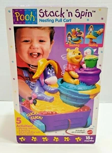Carro de tracción Winnie The Pooh Stack N Spin Nesting - NUEVO - De colección 1997 - Sellado - Imagen 1 de 7