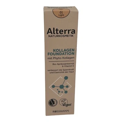 Alterra NATURKOSMETIK Kollagen Foundation 01 Light  VEGAN 30ml - Bild 1 von 2