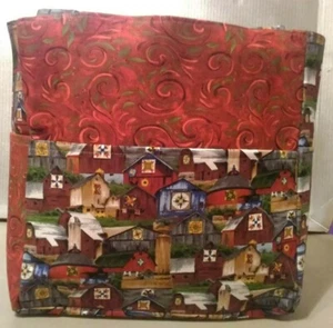 Amish Barns Quilt Stars Country Blocks Purse/Project Travel Bag Handmade 12x12 - Picture 1 of 8