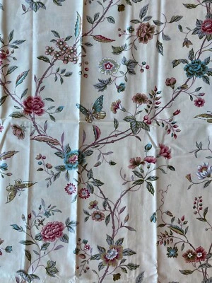 TELA HANOVER~Galería Tradicional~WARNER 1978~Chintz~MARIPOSAS FLORALES~Pnk Pale Foto 1 de 4