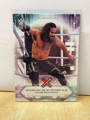 #91 Seth Rollins def. Rey Mysterio in an Eye for an Eye Match - 2021 Topps WWE W - Image 1 of 2