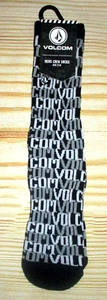 MENS VOLCOM GRAY BLACK CREW SOCKS SIZE (9-12) - Picture 1 of 1