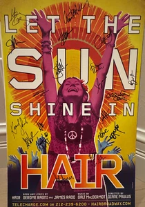 HAIR Broadway Revival Signed Poster Will Swenson Bryce Ryness Caissie Levy - Picture 1 of 1