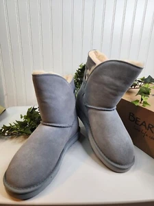 BEARPAW Kylee shaft slip on Suede Boot NeverWet Blue fog SZ 8 New in box - Picture 1 of 6