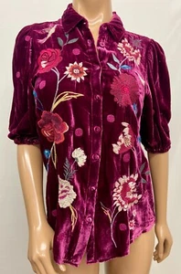 NWT Johnny Was Junia Velvet Lisbon Blouse - S - OL80251024 - Picture 1 of 4