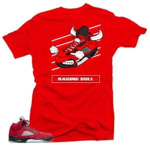 Shirt to Match Jordan Retro 5 Raging Bull Sneaker Shirts -Raging Bull Tees - Picture 1 of 7