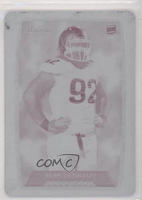 2013 Bowman Printing Plate Magenta 1/1 Star Lotulelei #168 Rookie RC 0n8 - Image 1 of 3