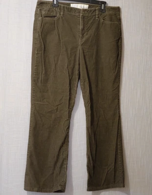 Calça Ann Taylor LOFT Original Bota Veludo Verde Elástica Feminina 14 #H86-26 - Imagem 1 de 4