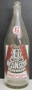 Nezinscot Beverages ACL Soda Bottle 1972 28oz. (1PT. 12OZ.) Turner, Maine - Picture 1 of 2