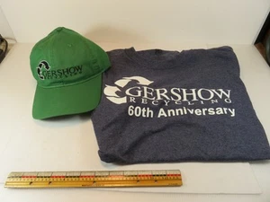 Gershow Reciclaje Verde Sombrero Camiseta Azul Grande 60 Aniversario NUEVO - Imagen 1 de 8