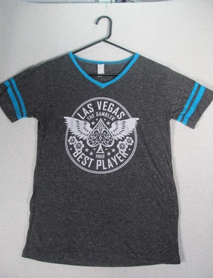 Women's Med Las Vegas Best Player Graphic Black V-Neck T-Shirt - Image 1 of 4