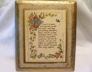 PLACA DE PARED DE MADERA FLORENTINA ITALIANA de colección impresión de lema AMABILIDAD pasar por este camino - Imagen 1 de 8