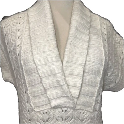 Ann Taylor Jersey Suéter Chaleco con Cuello Angora Lana Conejo Mezcla Cachemira M Foto 1 de 4