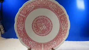Syracuse China Large dinner plate 10 3/4" Strawberry hill red white Vintage - Picture 1 of 5