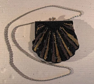 Wunderschöne Damen Vintage Handtasche Abendtasche mit Glasperlenstickerei - Bild 1 von 6