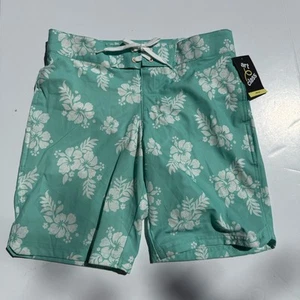 Art Class Boys’ Floral Swim Shorts Size 14 Adjustable Waist SPF 50+ Green White - Picture 1 of 6