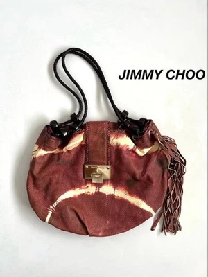 Jimmy Choo Python 流苏托特包金属皮革大号二手 — 第 1/4 张图片