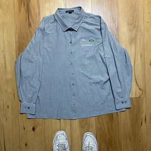Mercer + Mettle Men's Gray Jaguar Land Rover Patch Button Up Shirt Size 4Xl - Picture 1 of 4