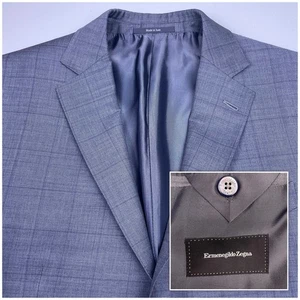 Ermenegildo Zegna Suit IT52R (37x31.5) 2 Pc Milano Gray Windowpane Trofeo 221225 - Picture 1 of 18