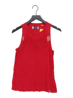 Superdry Mujer Camiseta UK 8 Rojo Nylon con Lyocell Modal Basic Foto 1 de 4