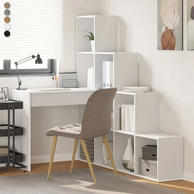 Schreibtisch Eckschreibtisch Holz Computertisch PC Tisch Bürotisch Arbeitstisch - Bild 1 von 4