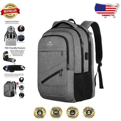 Mochila de viaje duradera para computadora portátil de 17 pulgadas - 30L, resistente al agua, varios bolsillos Foto 1 de 4