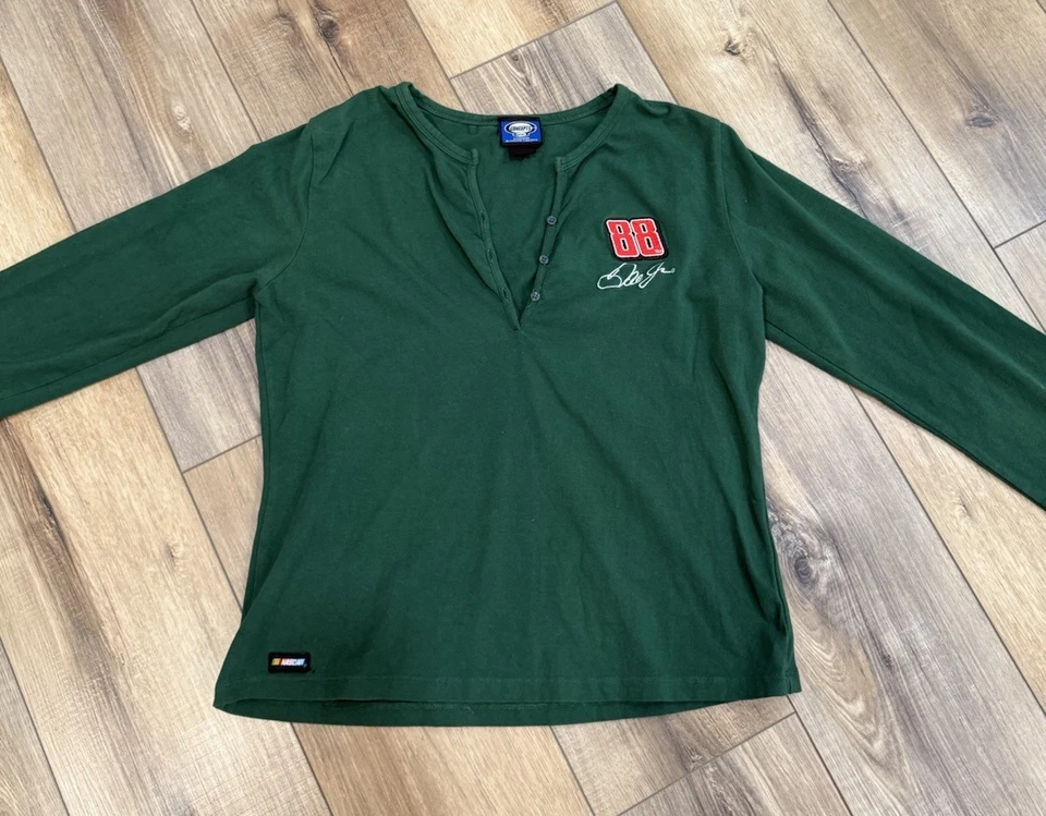 Camiseta verde manga larga a cuadros para mujer NASCAR Dale Earnhardt Jr. 88 Foto 1 de 4