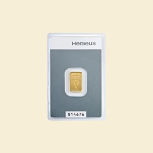Goldbarren 2g "Kinebar" Heraeus im Blister 999.9 Feingold *Gewerbliche Neuware* - Bild 1 von 2