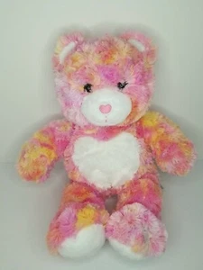 Build A Bear Workshop rosa Batik Teddybär Plüsch Herz Bauch und Nase *MANGEL - Bild 1 von 9