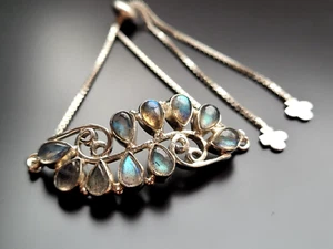 Eszperra 💜 925 Sterling Silber Armband Labradorit Edelsteine Echtschmuck - Picture 1 of 5