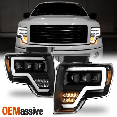 For 2009-2014 Ford F150 Triple Projector Full Led Headlights lights Left + RIght - Image 1 of 4