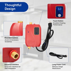 Portable 110V Instant Electric Tankless Hot Water Heater Shower Kitchen Bathroom - Picture 1 of 15