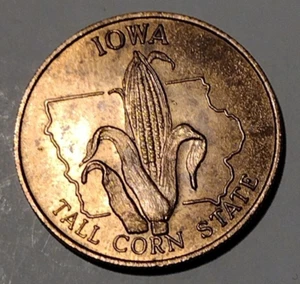 IOWA - Huile de coquille - Pièce jeton de jeu en bronze - Etats de l'Union - Photo 1/5