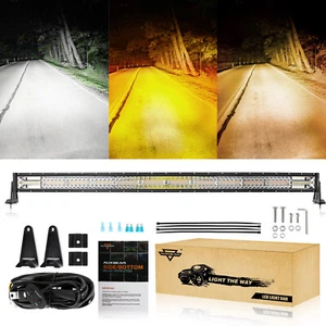AUXBEAM 42" Inch Curved LED Light Bar 6 Modes Amber / White For Polaris RZR XP - Bild 1 von 12