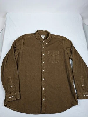 LL Bean Mens Corduroy Shirt Size XL TALL  Brown Tan Button Down Pockets Casual - Image 1 of 4
