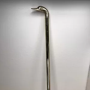 Rare Vintage Brass Cane With Goose Top 34.5” - Picture 1 of 7
