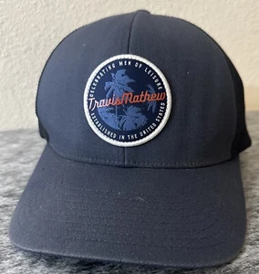 Travis Mathew Hat Cap Snapback Trucker Celebrating Men Of Leisure Blue - Picture 1 of 8