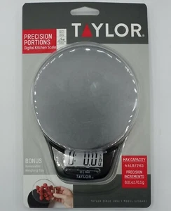 Taylor Precision Digital Kitchen Scale w/Weighing Tray 4.4 lb capacity Black NEW - Picture 1 of 9