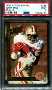 Braille 1991 lleno de acción Jerry Rice #285 pop 6 psa 9 - Imagen 1 de 2