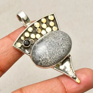 Stingray Coral Gemstone 925 Sterling Silver Handmade Jewelry Pendant 5.8" - Picture 1 of 8