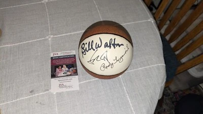 Yao Ming Bill Walton Rudy Tomjanovich Sugned Mini Basketball JSA - Image 1 of 4