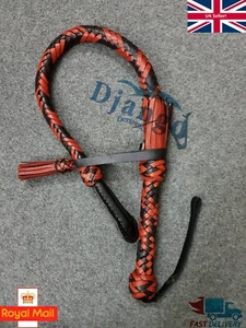 2.8 Feet 12 Plait Kangaroo Leather Nagayka Kamcha Flogger Bullwhip For Christmas - Picture 1 of 9