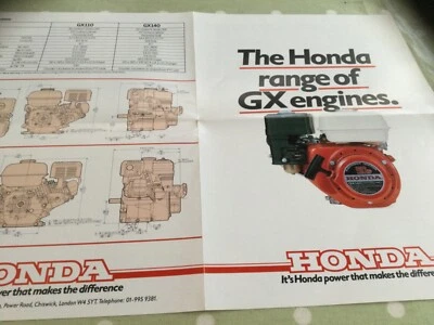 HONDA ENGINES GX ENGINES GX110 GX140PORTABLE GENUINE BROUCHURE. - Image 1 of 2