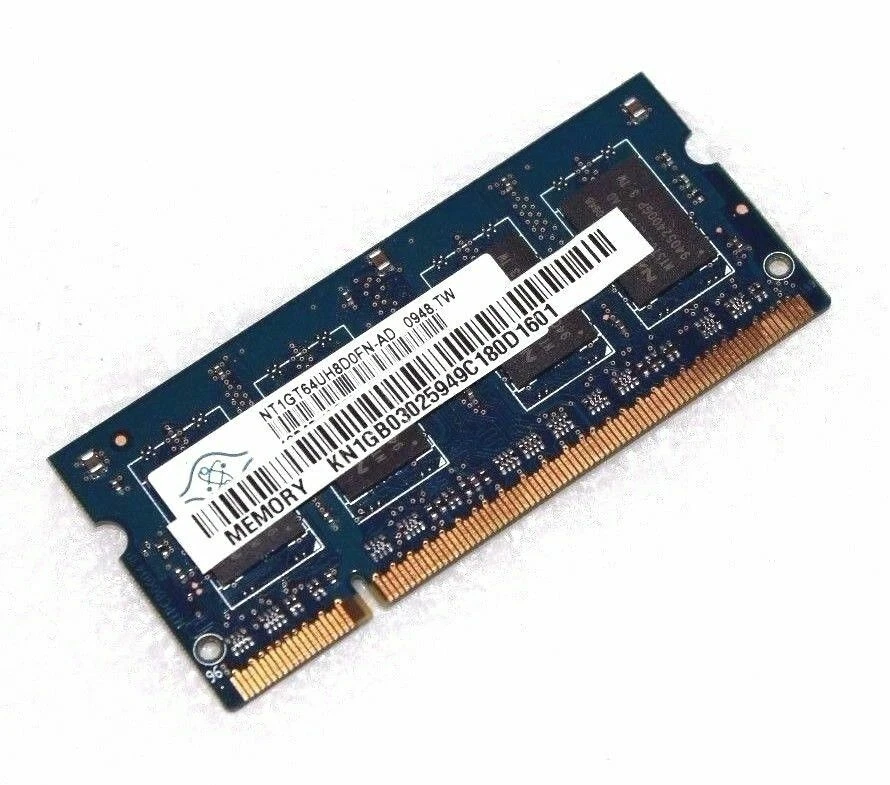1GB LAPTOP RAM - Nanya PC2-6400S NT1GT64UH8D0FN-AD non-ECC Laptop RAM - Image 1 of 1