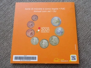 Italy 2021 year UNC coin set from 1 cent - 2 euro total 8 coins 3,88 euro - Picture 1 of 6