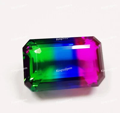 80 Ct Doublet Glass Stone Multi Color Tourmaline Emerald Stone Loose Gemstone - Image 1 of 4
