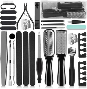 36 Pcs CALLOUS Remover Pedicure Tool Set Kit Foot File Scraper Brush Nail Rasp - Picture 1 of 7