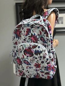 NWT Vera Bradley Essential Large Backpack Vineyard Floral $159 Fits Large Laptop - Picture 1 of 9