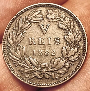 Portugal 5 Reis 1882 Münze (D. Luiz I) - Bild 1 von 2